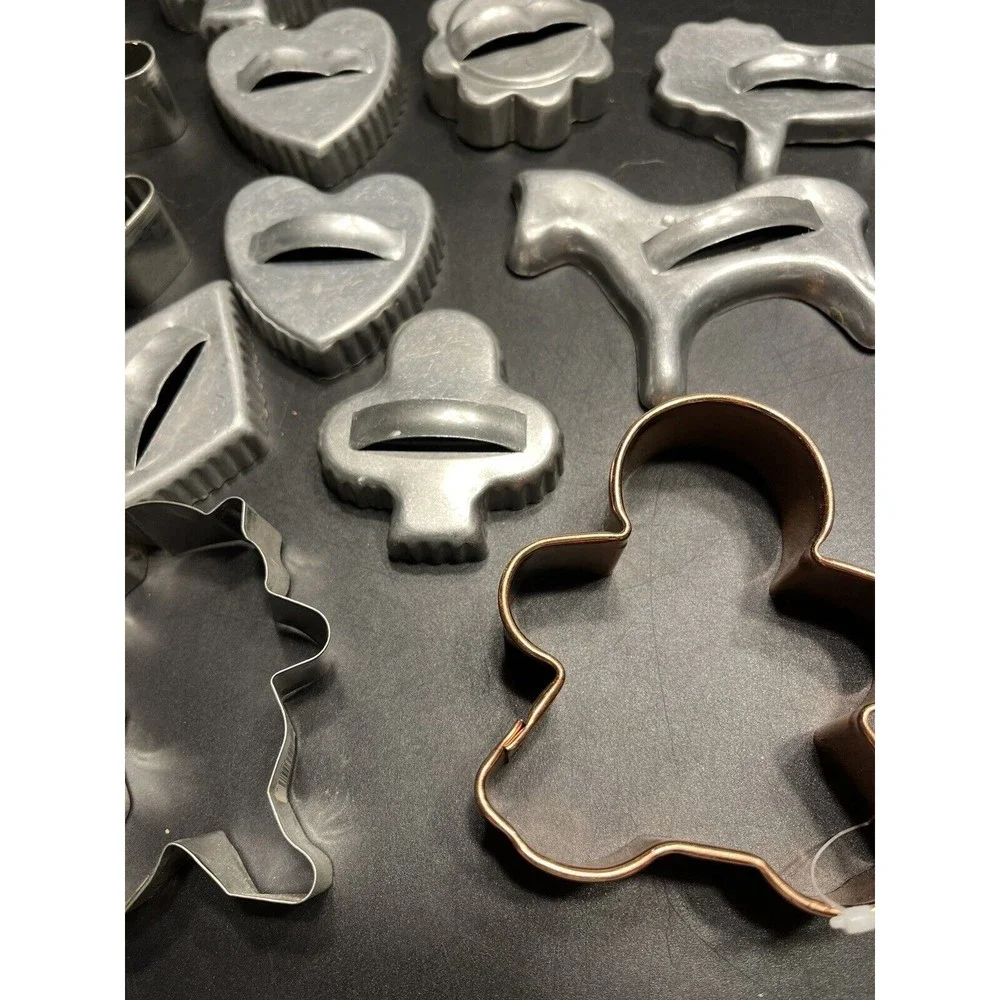 Lot of 15 Vintage Metal Cookie Cutter
